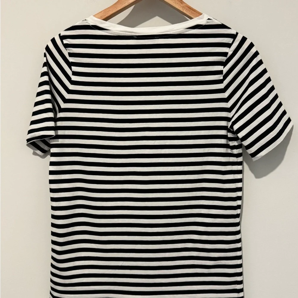 COS Monochrome Striped V-Neck Tee - Picture 2 of 2